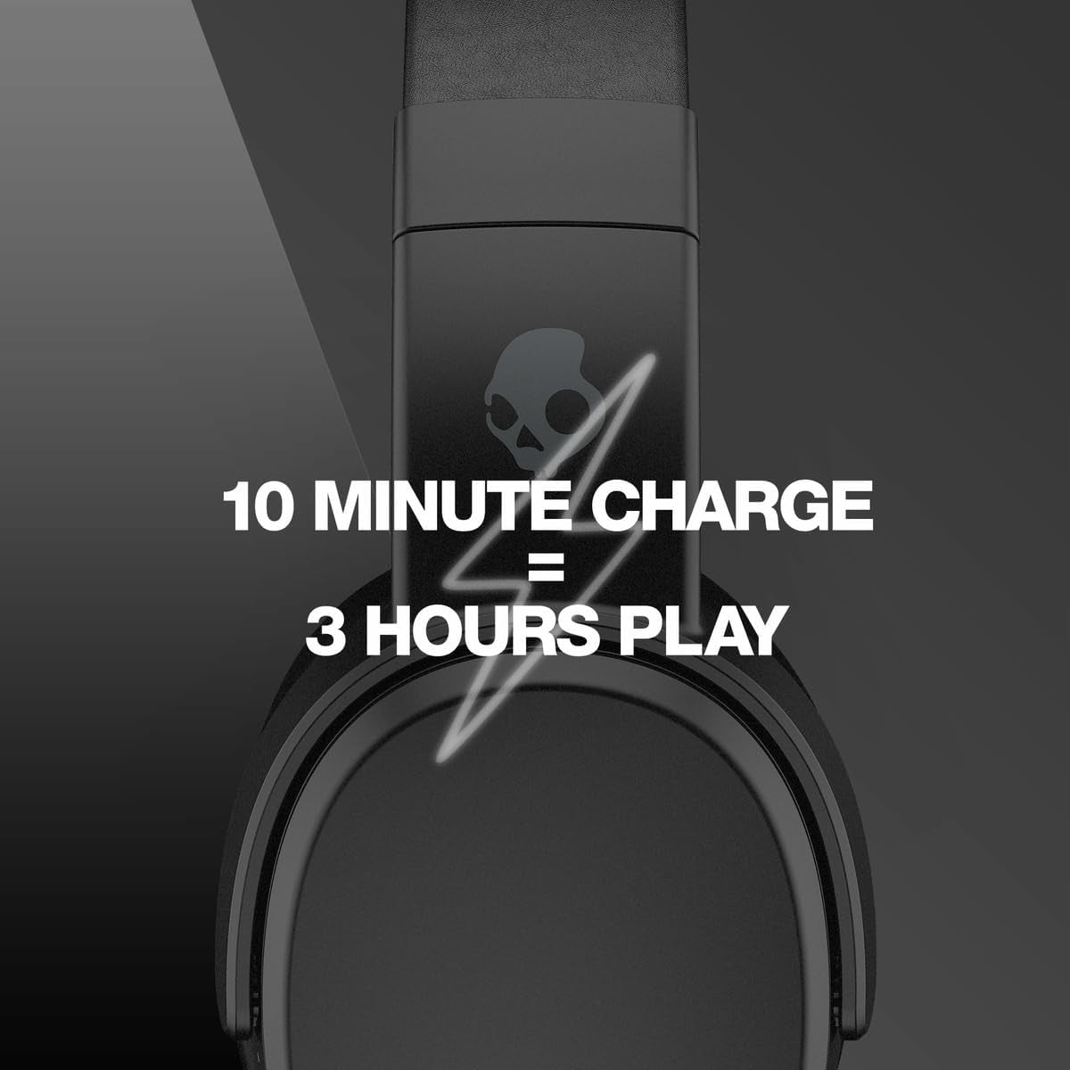 Crusher Wireless Bluetooth Headphones with Multi-Sensory Bass, Noise Isolating Over-Ear Fit, up to 40 Hours Battery, Microphone for Iphone Android with Travel Bag - Black